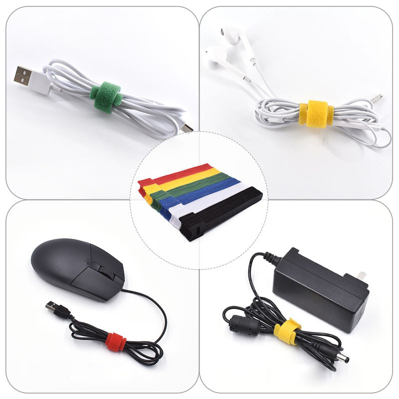 10-Gói Dây Đeo Cáp Velcro Có Thể Tái Sử Dụng Để Quản Lý Dây Cáp