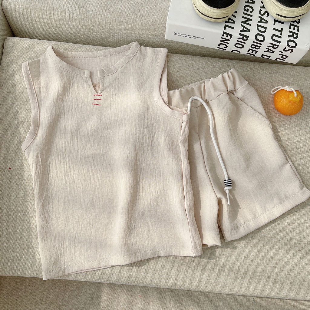 Bộ sát nách chất đũi, Bộ ba lỗ sát nách cực mát cho bé từ 1-5 tuổi- Lila Kids