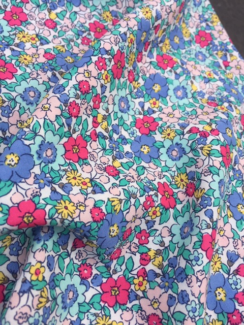 Vải thô cotton lụa hoa nhí hồng xanh!
