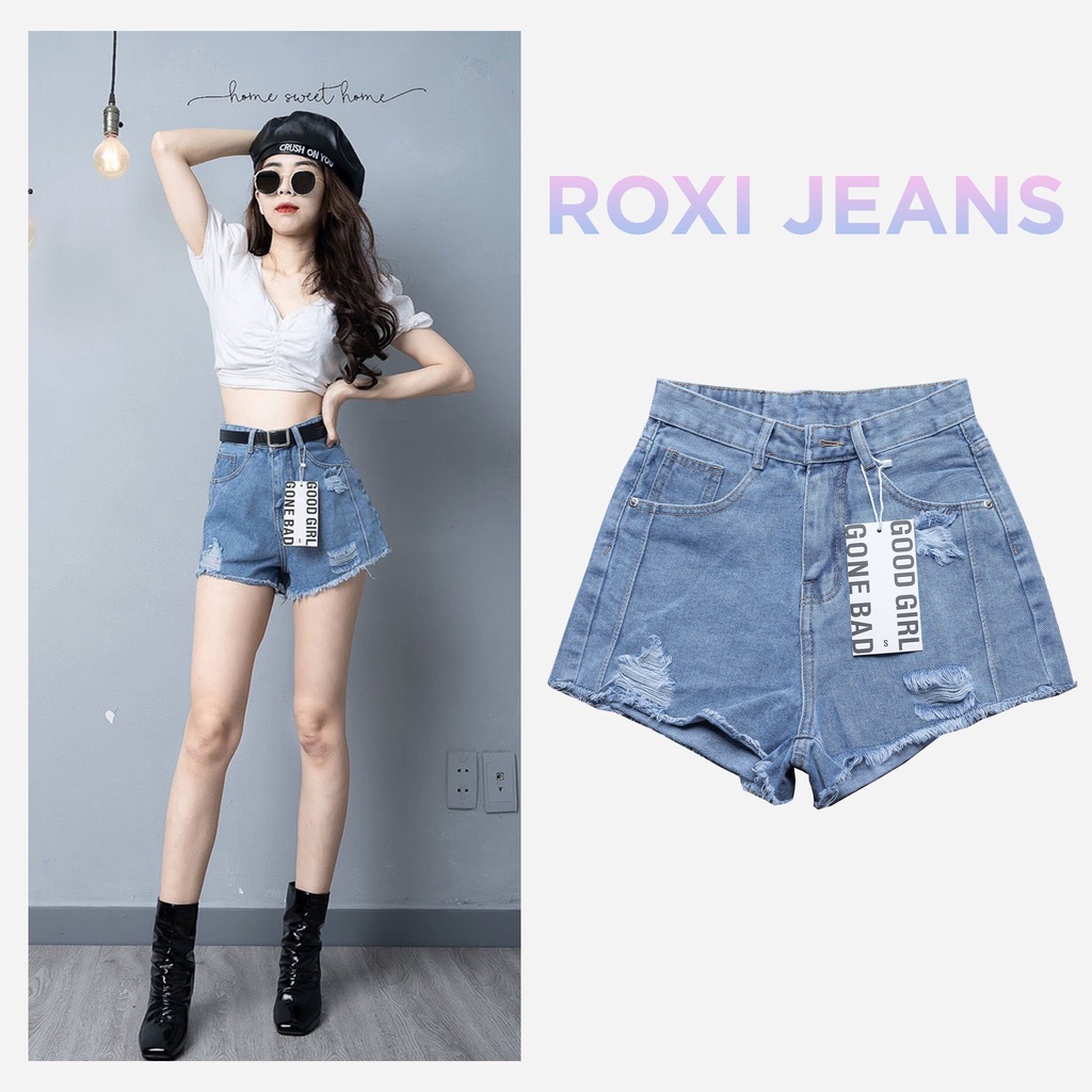 Quần Short Jean Bò Nữ  Rách Kiểu Đẹp, Vải Mềm