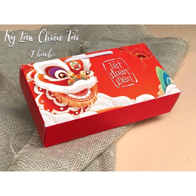 Hộp đựng bánh trung thu 2 bánh Mẫu Kỳ Lân