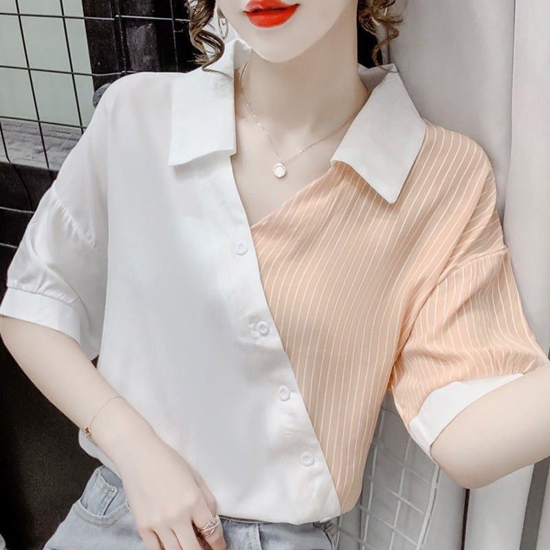 Áo sơ mi nữ công sở đẹp form rộng kiểu tay lỡ Hàn Quốc chất lụa satin mềm mịn, dáng rộng phù hợp mọi lứa tuổi