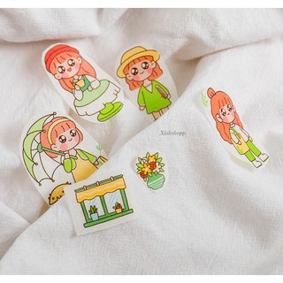 Sticker 39x6cm Cô Gái Nhỏ (Còn xanh lá + xanh dương)