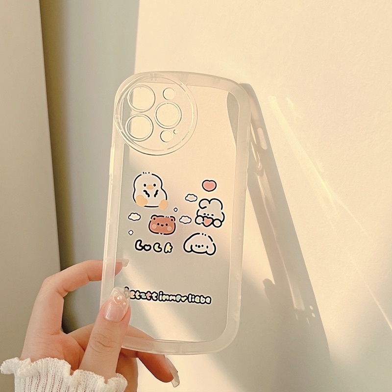 (SIÊU RẺ) Ốp lưng iphone cam tròn duck vịt thỏ gấu cún 7plus/8/8plus/x/xr/xs/11/12/13/pro/max/plus