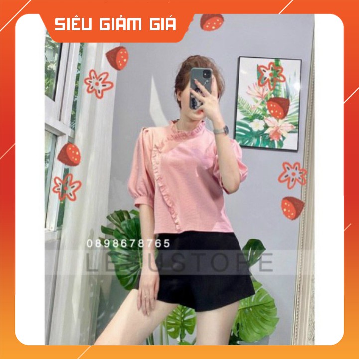 Áo sơ mi viền bèo freeship50k