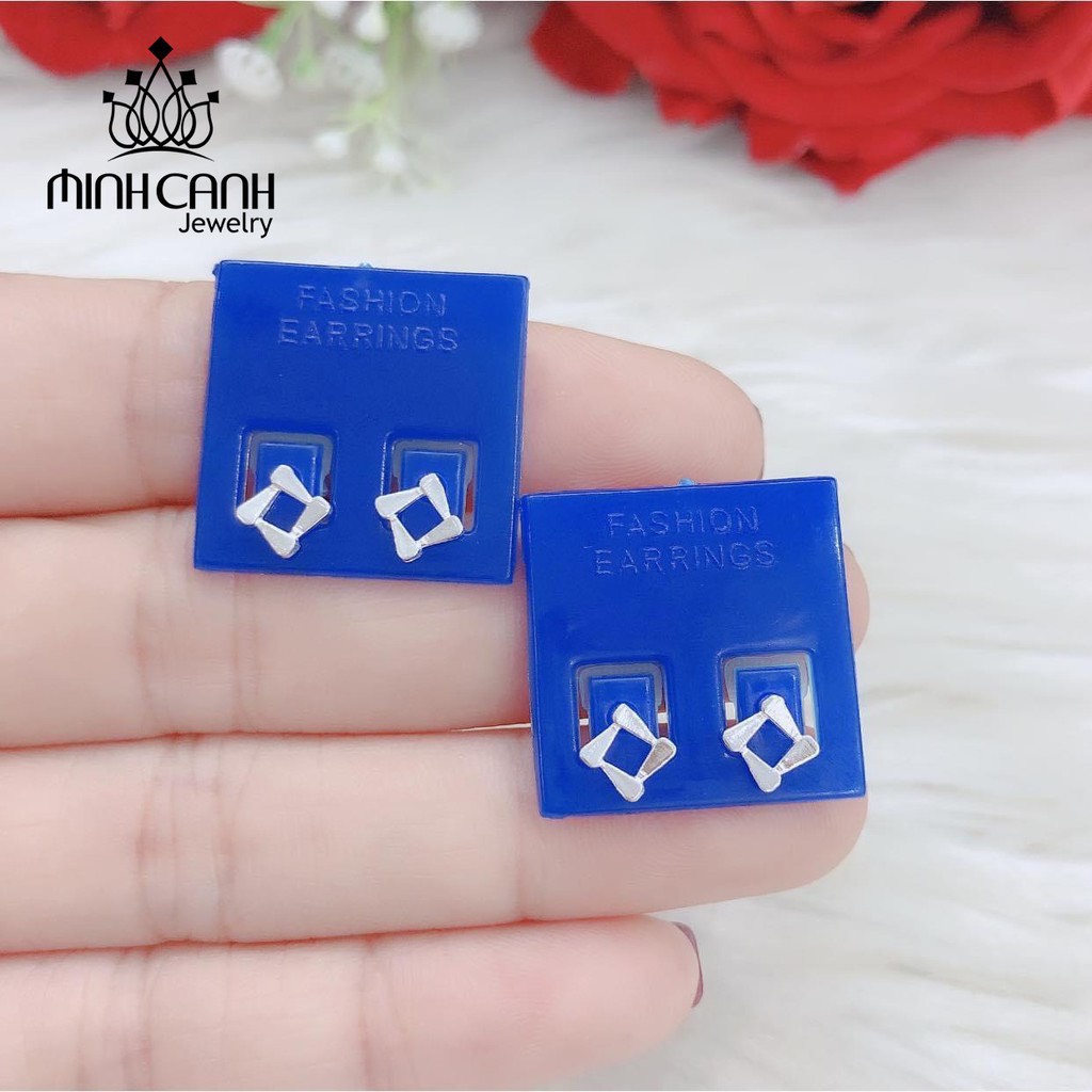 Hoa Tai Bạc Ghép Hình Vuông - Minh Canh Jewelry
