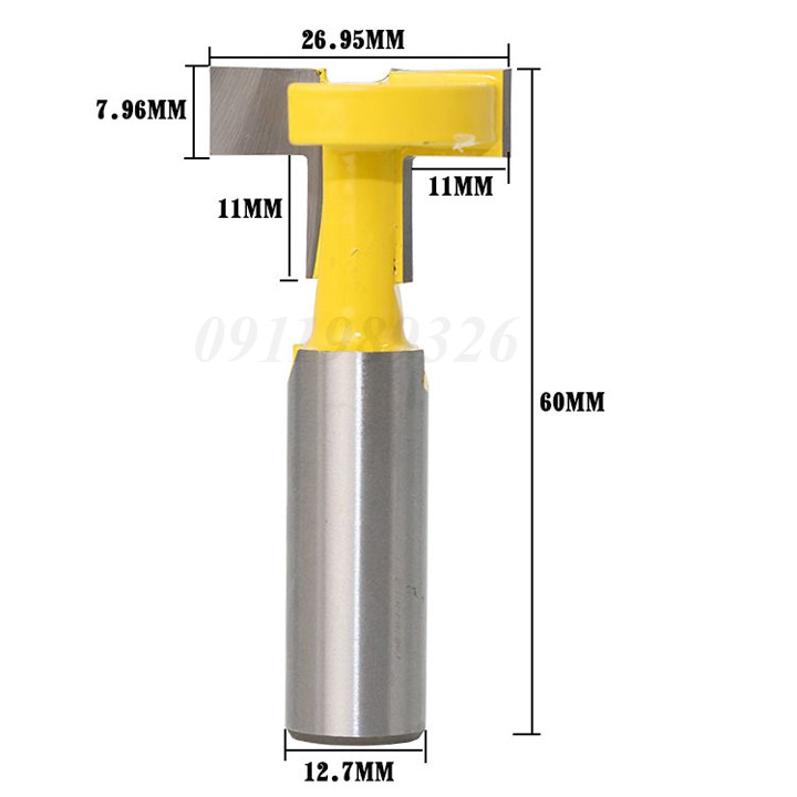 Mũi phay gỗ ❤️FREESHIP❤️ mũi soi chạy rãnh chữ T cốt 12.7mm