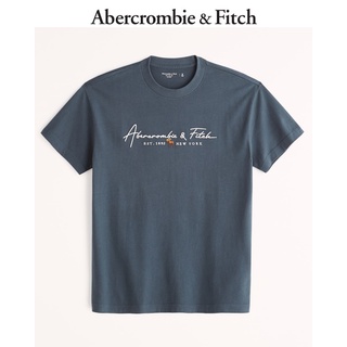 Áo thun tay ngắn cổ tròn in chữ Abercrombie&Fitch cho nam