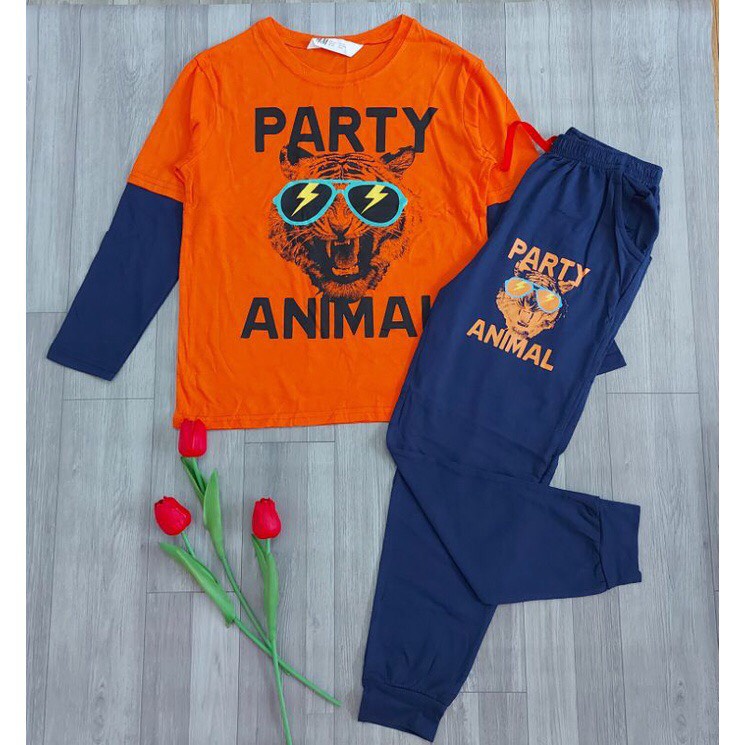 Bộ Dài Tay Thu Đông HM Bé Trai Size Đại Cotton Xuất Dư sz 24 - 58kg