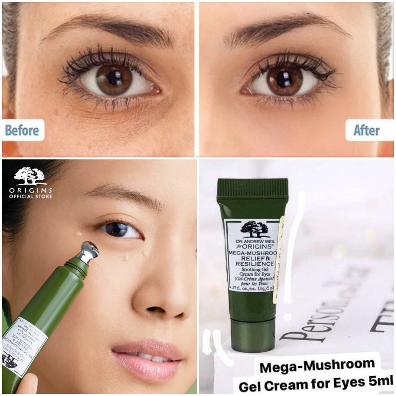 Kem dưỡng mắt Origins Mega-mushroom Relief & Resilience Soothing Gel Cream for Eyes