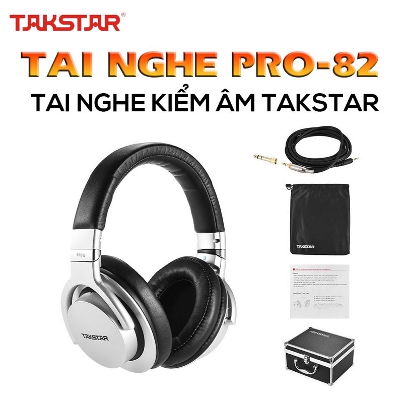 Tai Kiểm Âm Cao Cấp TAKSTAR PRO 82 Chuyên Dành Cho thu âm livestream+Game thủ+idol... chính hãng bảo hành 1 năm