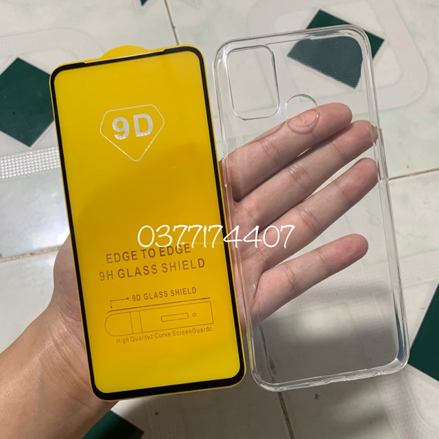 Combo ốp dẻo + kính cường lực 9D cho Oppo A53 2020 Bảo vệ máy toàn diện