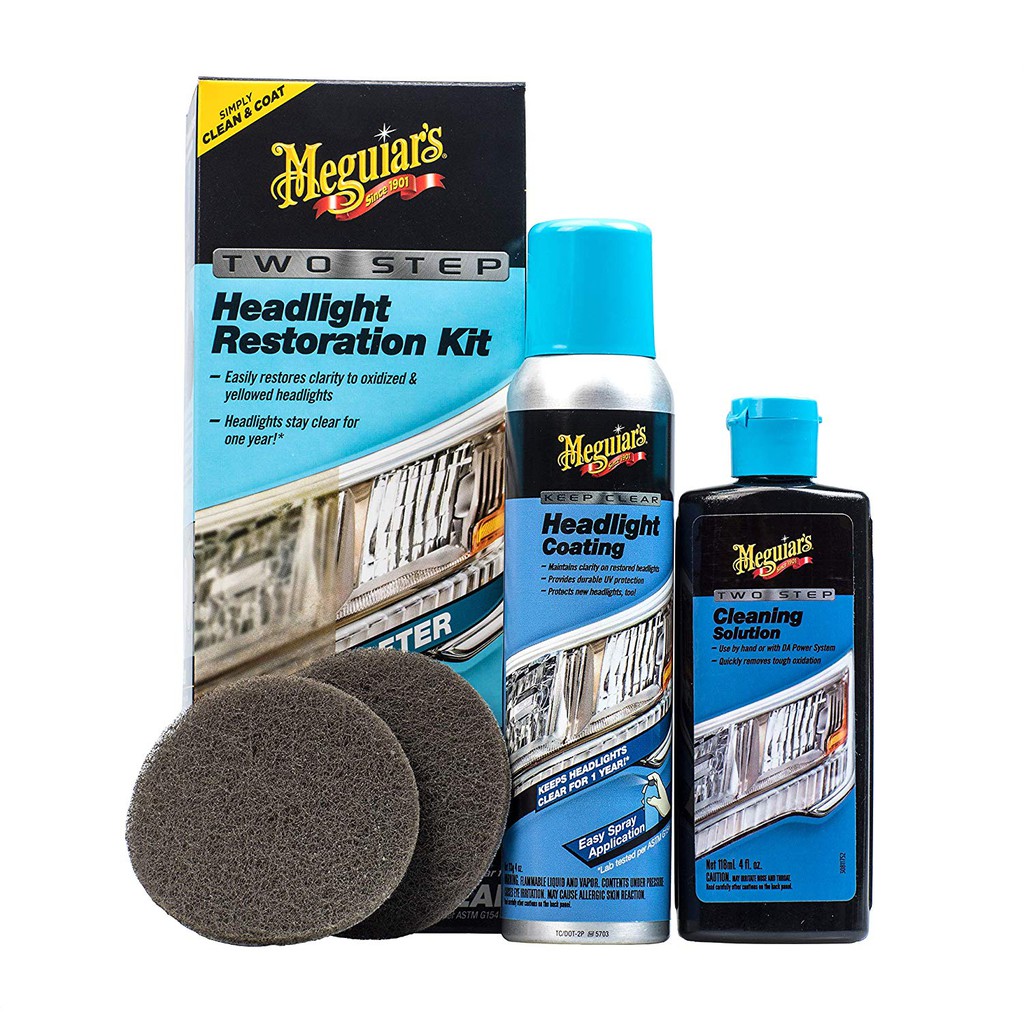 Meguiar's Bộ sản phẩm làm sạch đèn pha 2 bước - Two step Headlight Restoration Kit - G2970.