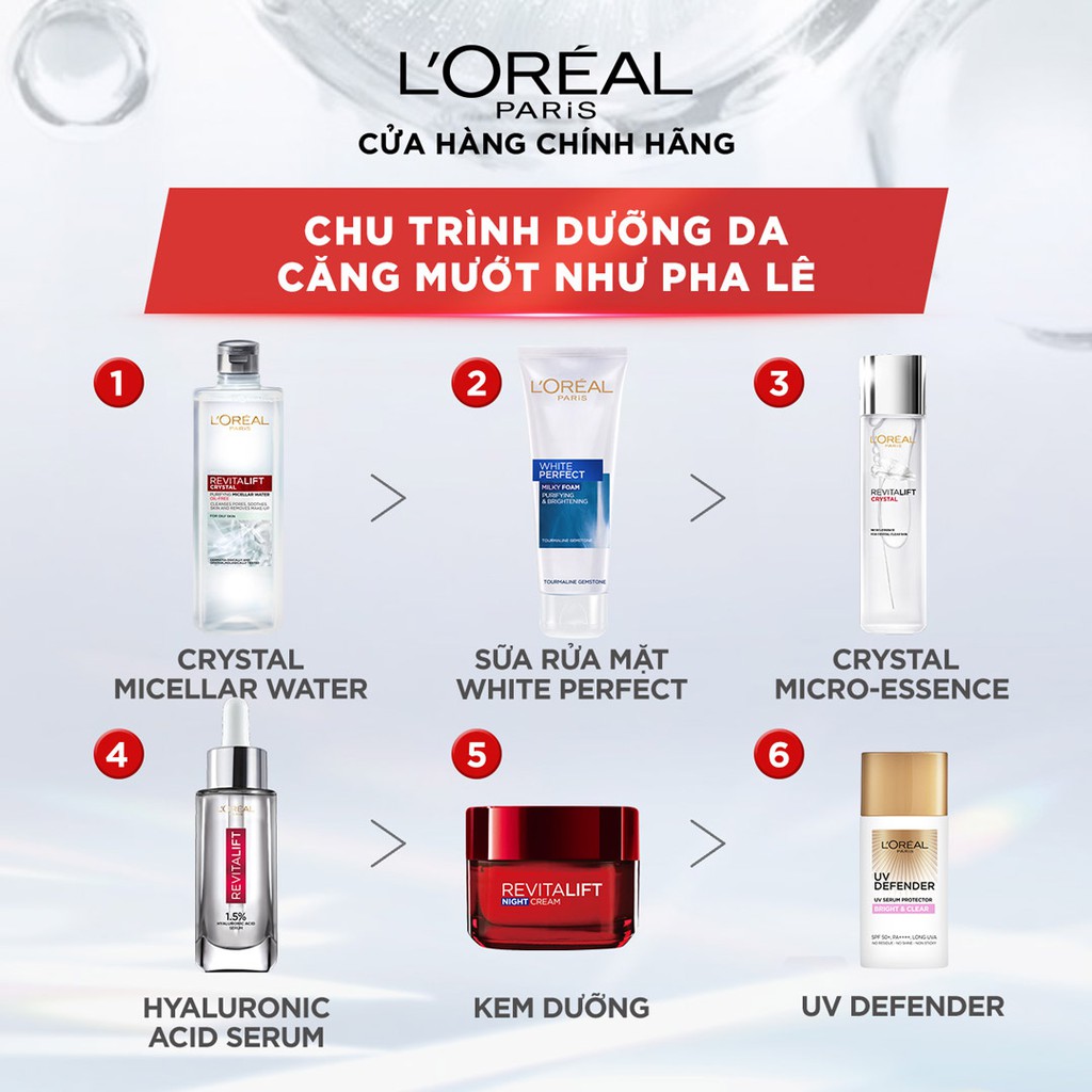 Nước Tẩy Trang L'Oréal Paris Dành Cho Da Dầu Revitalift Crystal Purifying Micellar Water 400ml, 95ml Hasaki