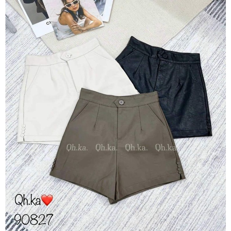 Quần sooc da cúc gấu hàng QCL1