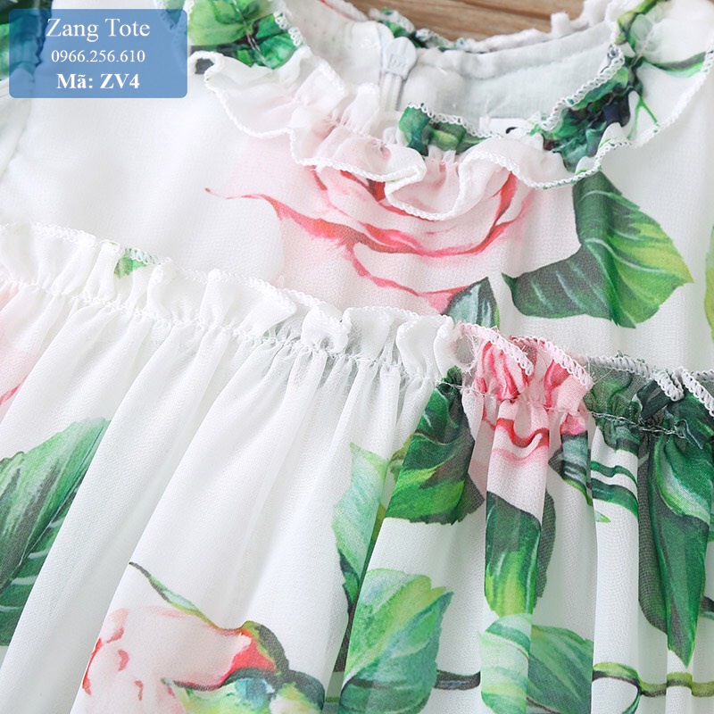 ZV4 - Váy hoa công chúa cho bé gái chất voan cao cấp cực xinh đáng yêu - Zang Tote