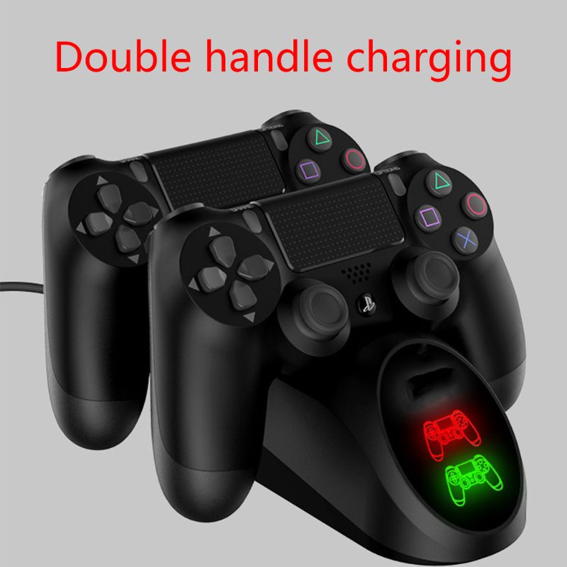 Đế sạc đứng hai cổng USB có đèn LED dành cho tay cầm chơi game PS4/PS4 Slim/PS4 Pro