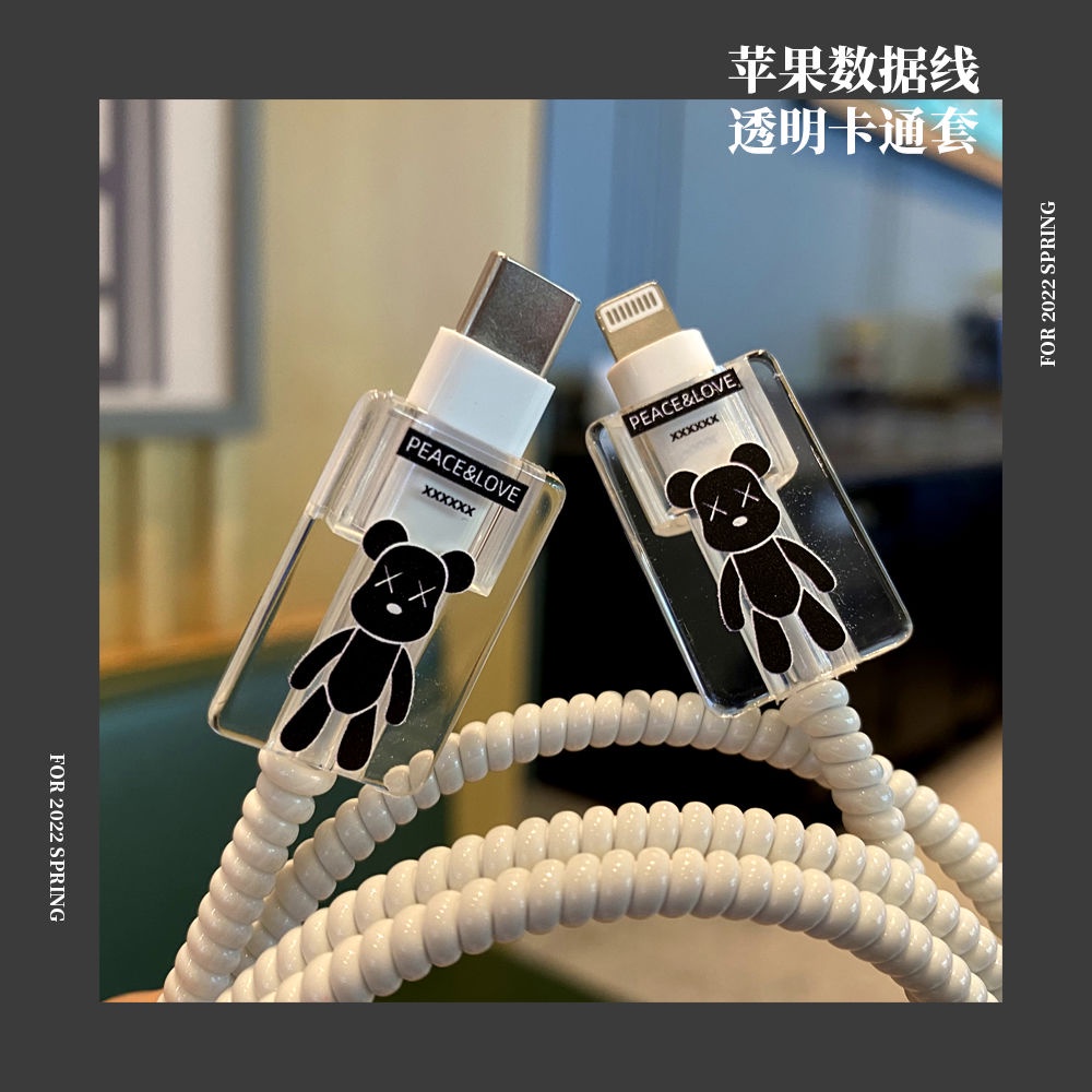 Phụ Kiện Bảo Vệ Đầu Dây Cáp 4 Trong 1 Kiểu Dáng Hoạt Hình Dễ Thương