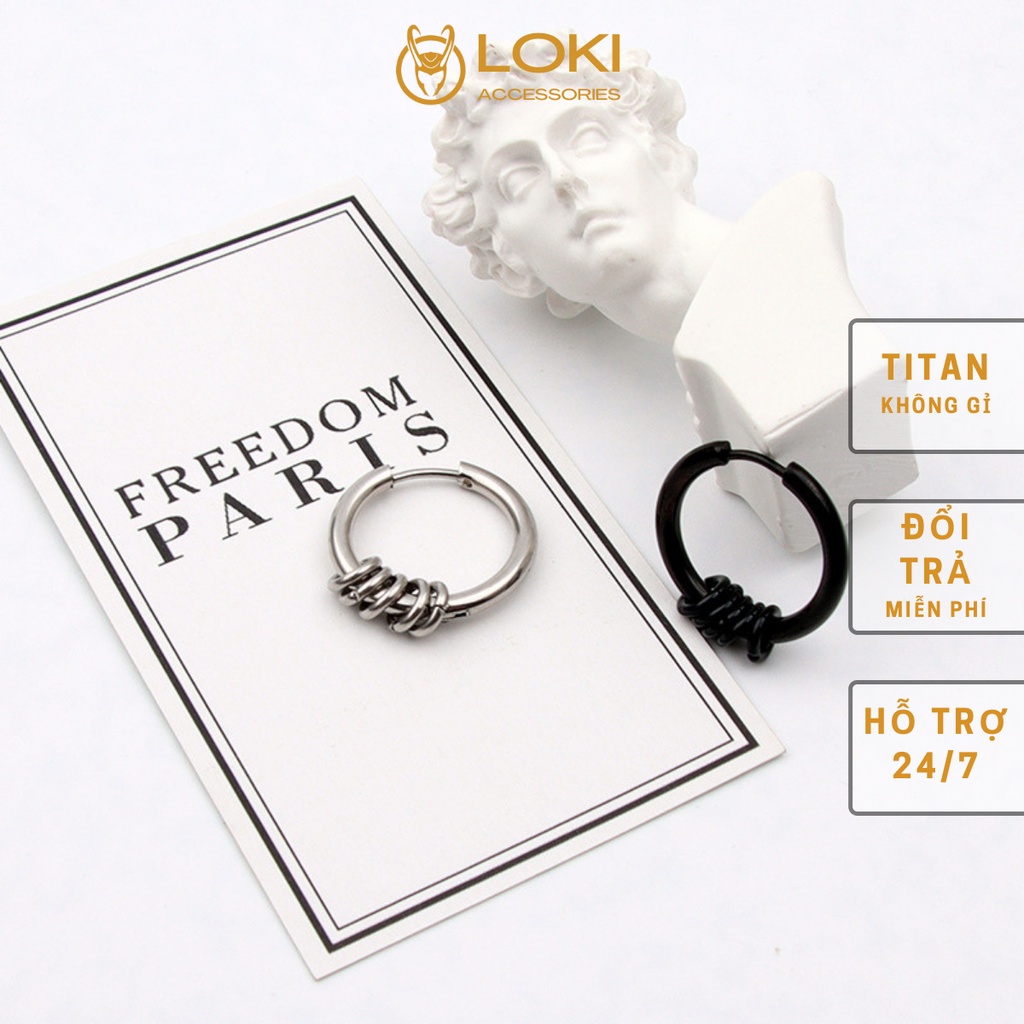 Khuyên tai nam tròn Bạc Loki Accessories đơn giản đẹp nhỏ xinh cao cấp - Hoa tai HPer