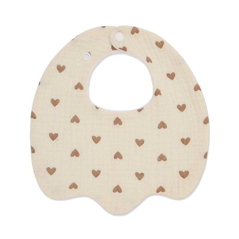Yếm Ăn Cotton Hai Lớp In Họa Tiết Xinh Xắn Dành Cho Bé
