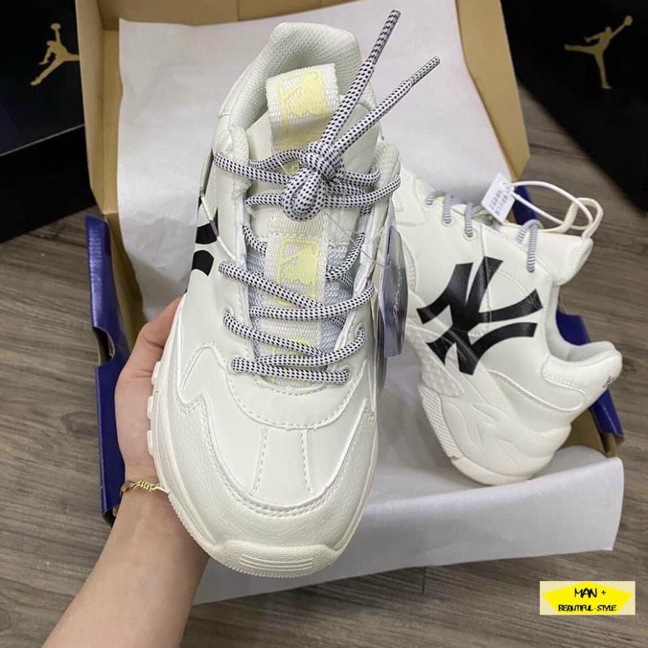 Giày thể thao sneaker 𝐌𝐋 𝐁 trắng chữ NY đen hot trend, độn đế siêu cá tính dành cho nam nữ, nhóm đội