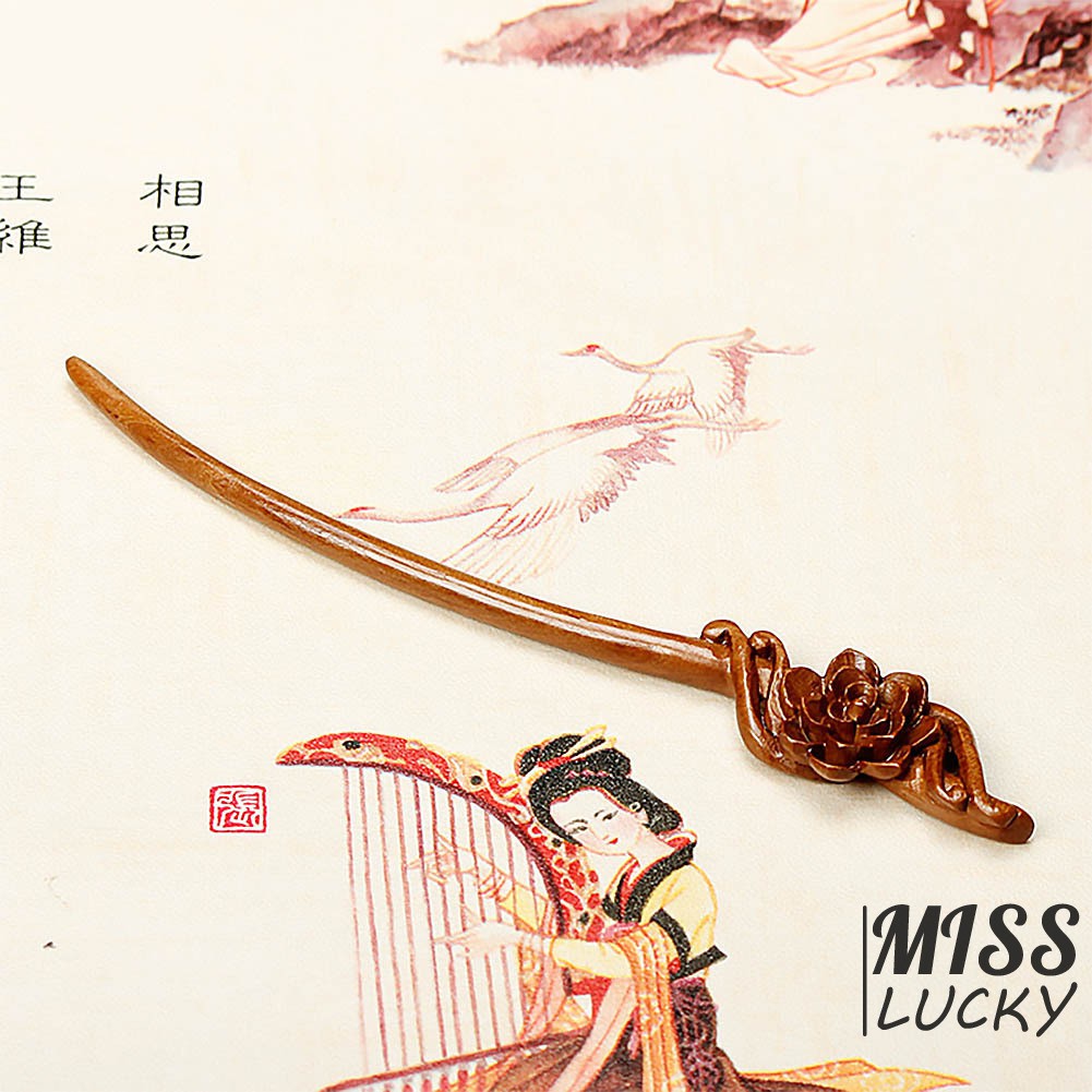 Trâm cài tóc bằng gỗ phong cách thanh lịch dành cho cô dâu