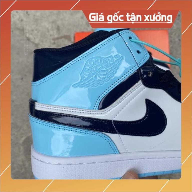 [FreeShip+ Hàng Xịn] Giầy Jordan 1 xanh đen bóng cao cổ hàng đẹp siêu rẻ