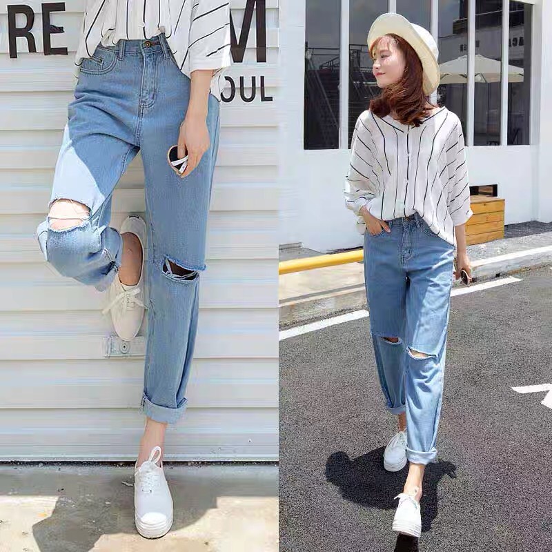 Quần baggy jean nữ lưng cao,phối túi nắp thời trang, có nhiều màu , LB1990 JL JohnsonLi