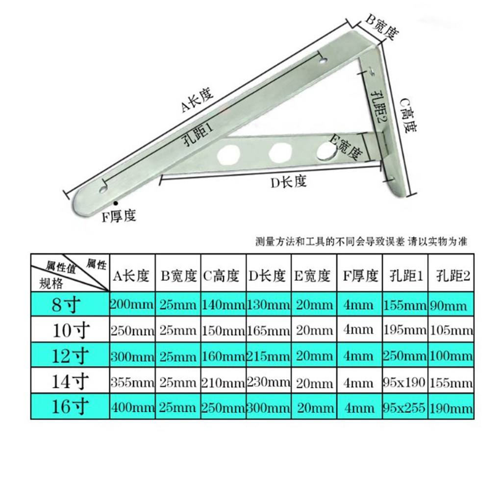 Bộ 2 Giá Đỡ Kệ Treo Tường Hình Chữ L Bằng Thép Không Gỉ