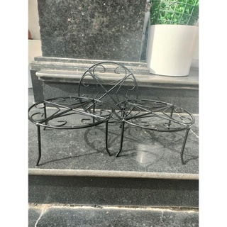 Đôn Sắt bốn chân Kê Chậu 20x10cm, đôn sắt thấp 4 chân màu đen, trắng, Đế để chậu chậu cây cảnh