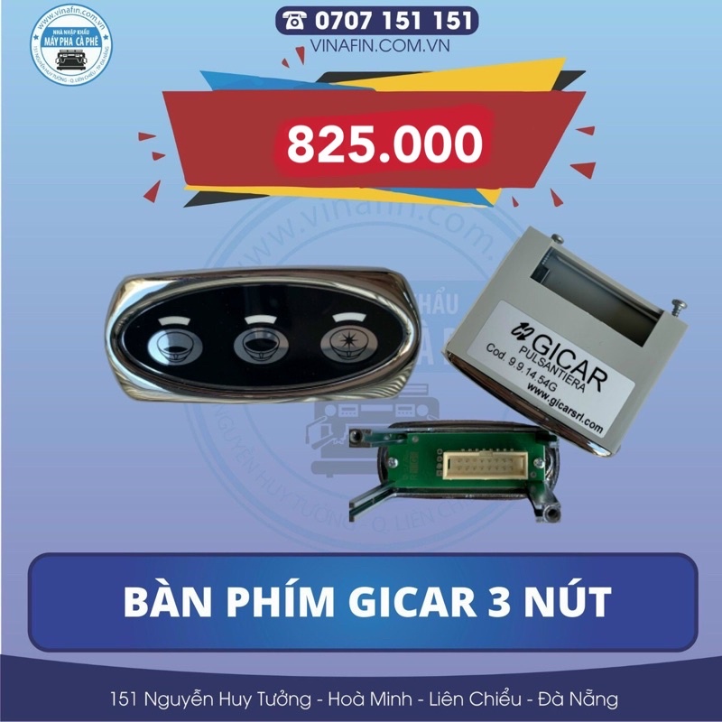 Bàn Phím Tự Động 3 Nút Cho Máy Pha Cà Phê - Hàng GICAR Chính Hãng- Nhập Khẩu Trực Tiếp Từ Ý 100%