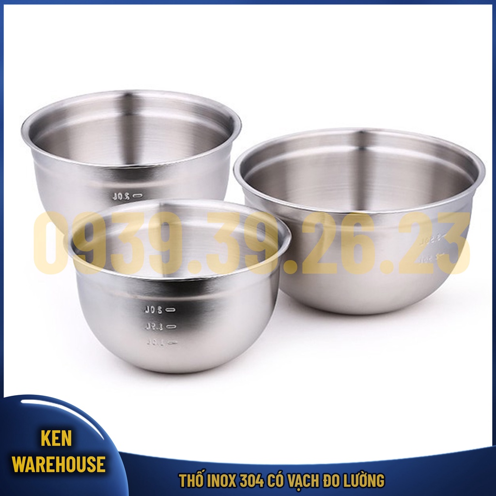 Mua Thố inox đánh trứng trộn bột inox 304 có vạch đo lường đủ kích ...