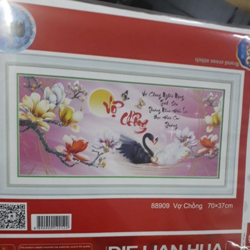 tranh thêu vợ chồng 88909 ( 70x37)