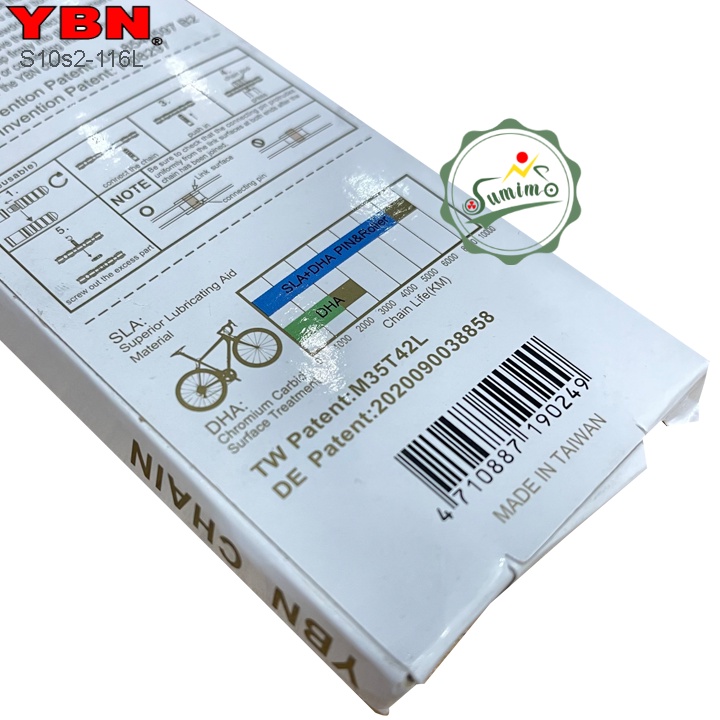 Sên xe đạp - Xích YBN S10s2-116L 10 speed full box chính hãng - Hộp trắng