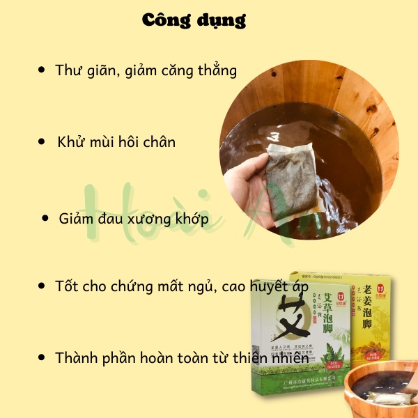 Thảo dược ngâm chân tự nhiên | Bột ngâm chân hộp 20 gói