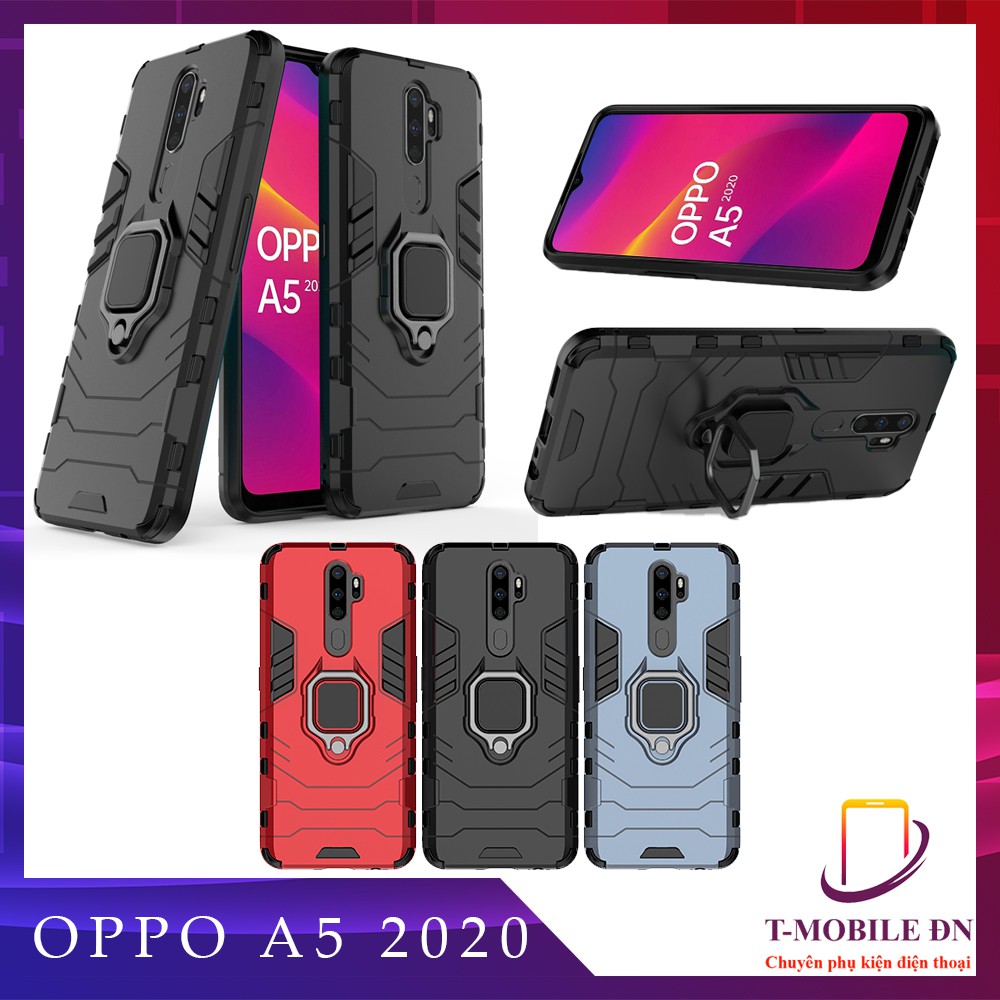 Ốp lưng Oppo A5 2020 iRON MAN IRING Nhựa PC cứng viền dẻo chống sốc