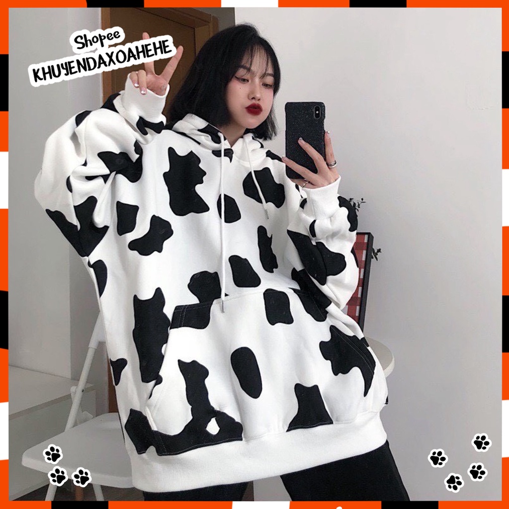 A005 Áo Hoodie nam nữ form rộng Unisex có mũ cute, áo nỉ bông chui đầu bò sữa Ulzzang thể thao trẻ trung năng động | BigBuy360 - bigbuy360.vn