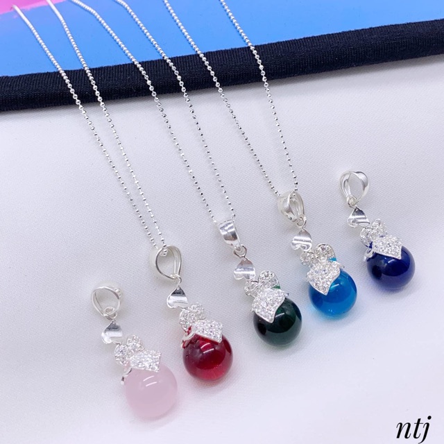 DÂY CHUYỀN BI MẶT TRAI TÚI SANG CHẢNH CHO NỮ - TRANG SỨC BẠC S925