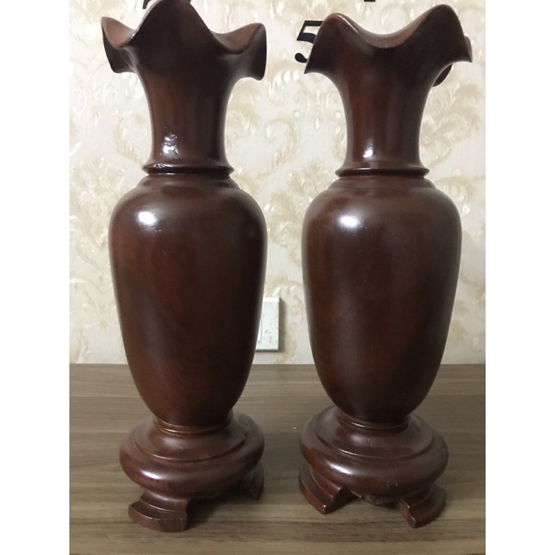 Cặp lục bình gỗ hương cao 30cm
