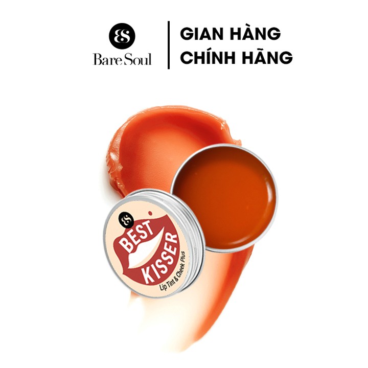 Son dưỡng có màu kiêm má hồng giúp làm hồng môi và má tự nhiên BareSoul Lip Tint &amp; Cheek Plus (Đỏ/Cam/Hồng) 10g