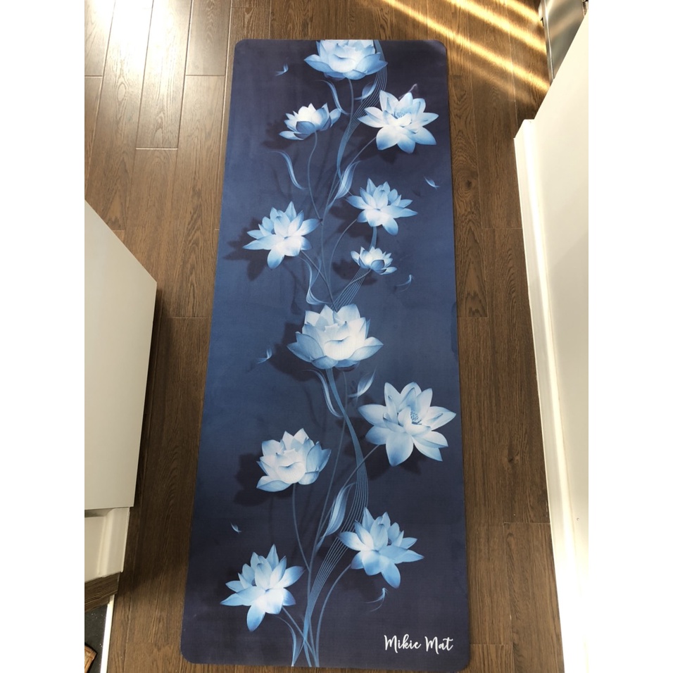 Thảm yoga Mikie Mat Microfiber in hình, thấm hút mồ hôi KB8