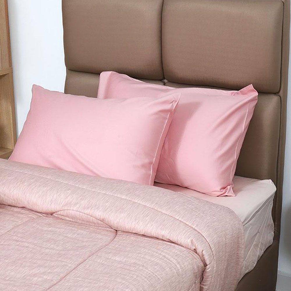 HomeBase HLS Vỏ gối bằng Cotton Sateen 380TC Thái Lan W76.2xH50.8cm màu hồng
