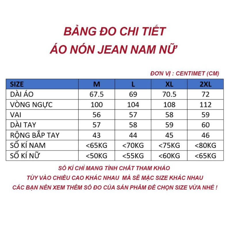 Áo khoác jean dành cho cả nam và nữ AKJmu | BigBuy360 - bigbuy360.vn