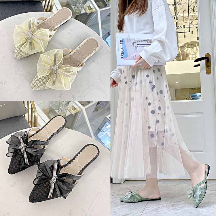Giày Búp Bê Mũi Nhọn Đính Nơ Xinh Xắn Cho Nữ | BigBuy360 - bigbuy360.vn