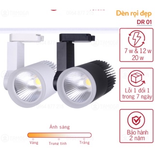 Đèn rọi ray 3 màu, 3 chế độ ánh sáng 20w, 12w, 7w  DR 01