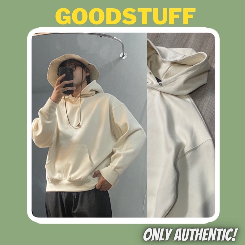 Áo Nỉ có mũ Hoodie Chính hãng Hàn Quốc ( MuahMuah Korea ) Freesize / 2 màu Trắng kem- Đen