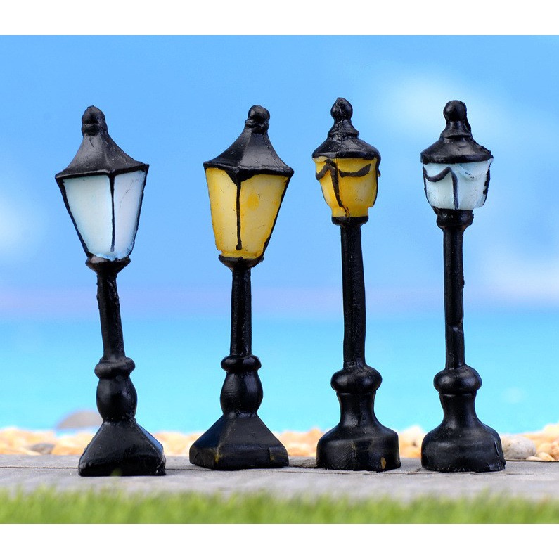 Phụ kiện trang trí tiểu cảnh Đèn Đường, Phụ kiện đèn trang trí chậu cây, Sen Đá, Xương Rồng