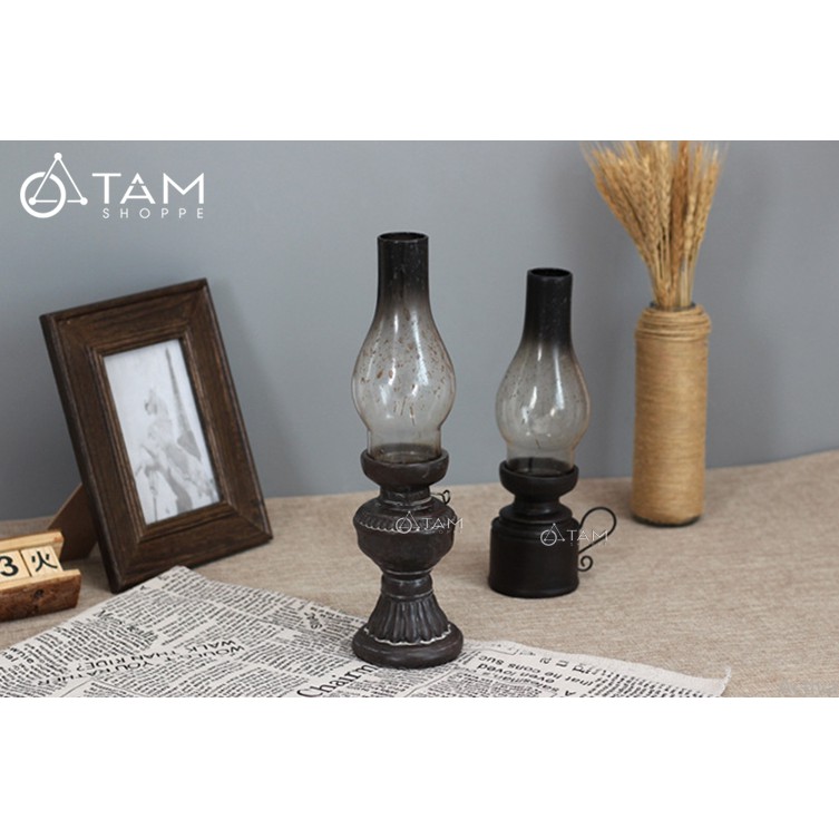 Mô hình đèn dầu cổ Vintage đốt nến tealight số 02