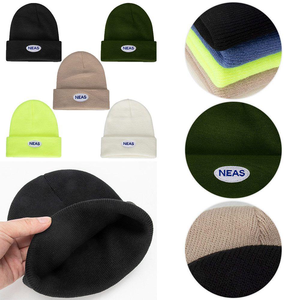 Mũ Beanie Dệt Kim Màu Trơn Dễ Thương Chất Lượng Cao Cho Nam Và Nữ