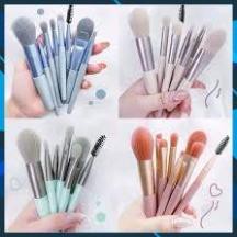 [Sẵn Hàng Giao Ngay] Full Bộ Cọ Gốm 8 Cây Tặng Kèm Túi Zip Vintage